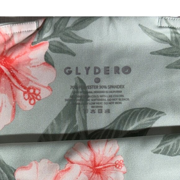 Glyder High Power Womens Skinny Leg Ankle Leggings Green Tropical Bloom Medium - Picture 4 of 7